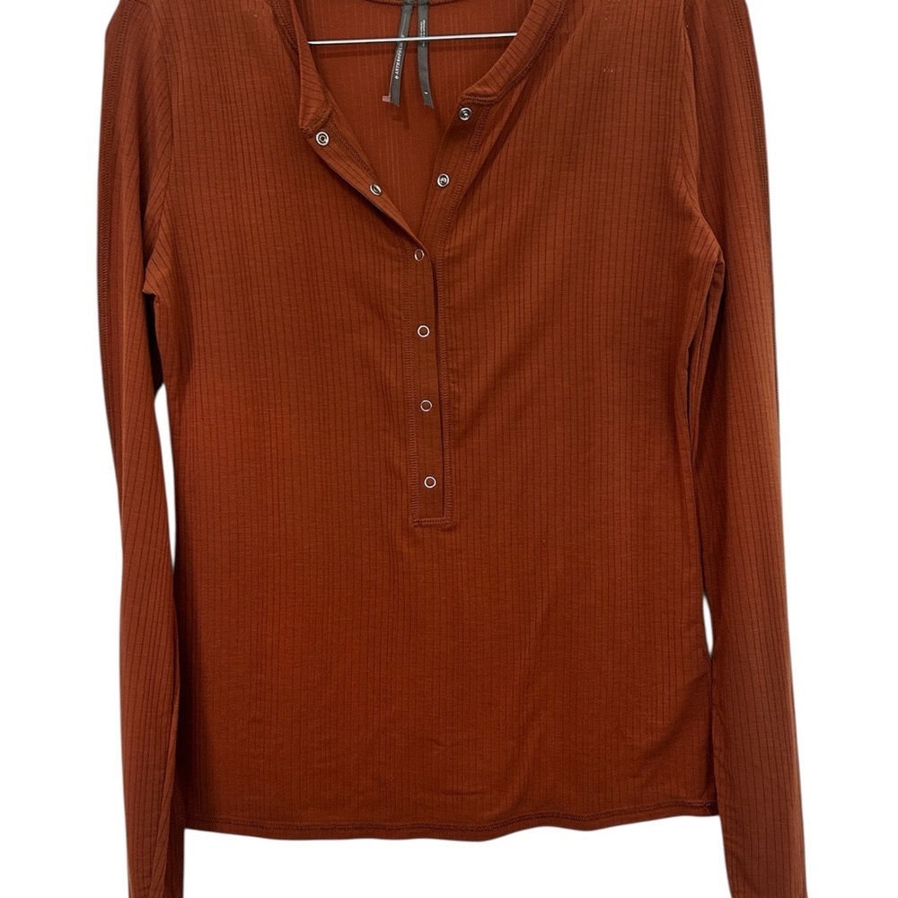 Anthropologie long sleeve ribbed Henley tee Button-Up Top